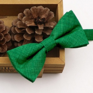 Boys Emerald Green Textured Cotton Bow Tie with Adjustable Strap